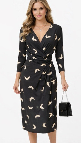 Phase eight black bird print - black,
