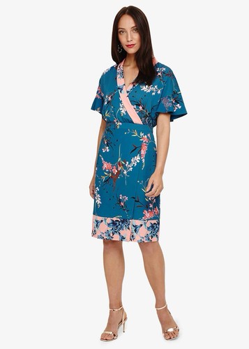 Phase eight teal floral wrap - teal,